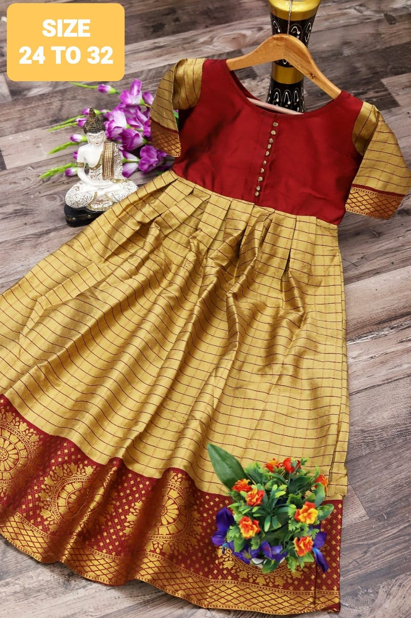 Rahul Nx Kids Gown Banarasi Silk Readymade Catlog Gown