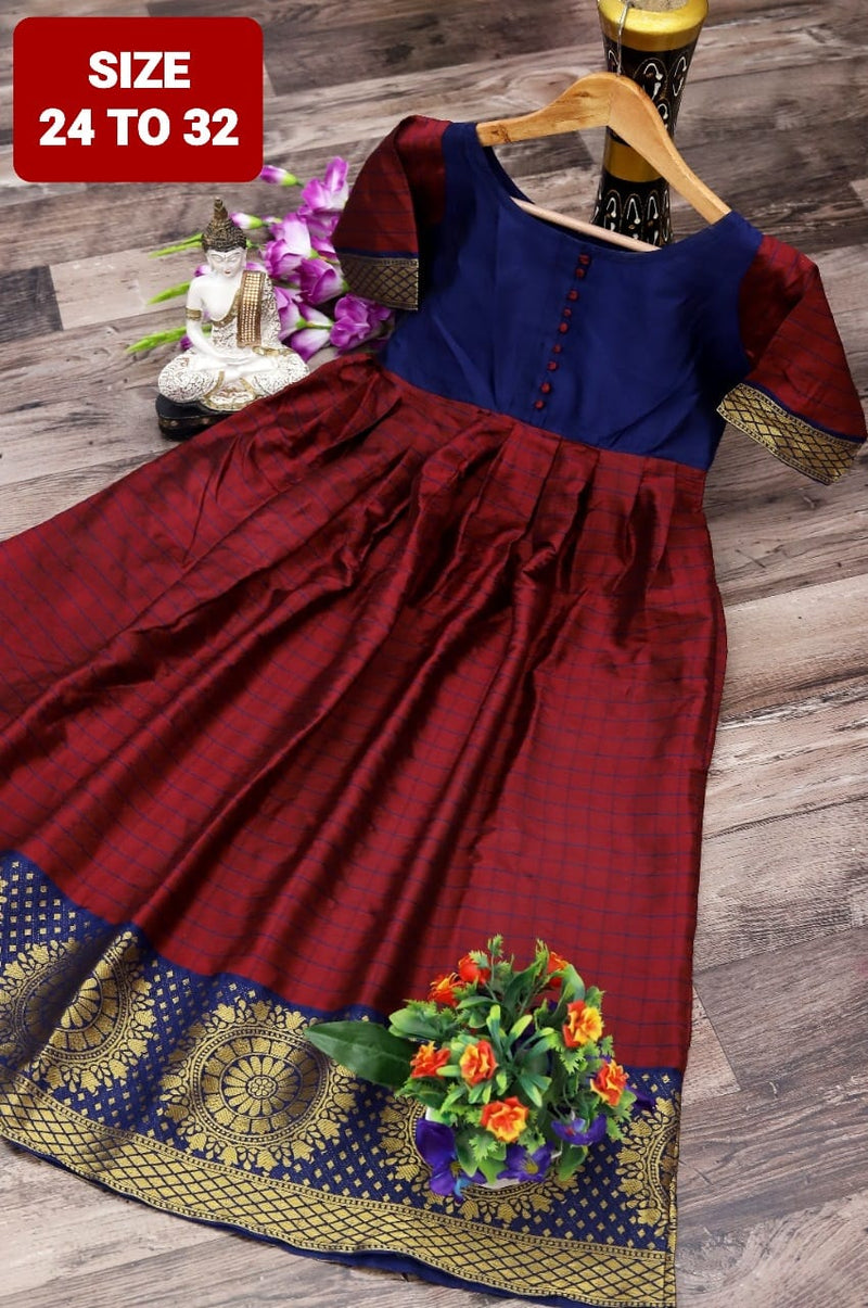 Rahul Nx Kids Gown Banarasi Silk Readymade Catlog Gown