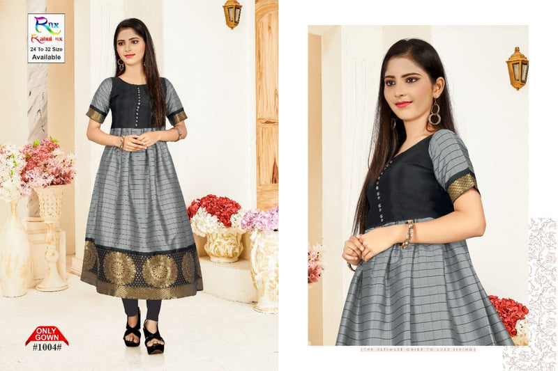 Rahul Nx Kids Gown Banarasi Silk Readymade Catlog Gown