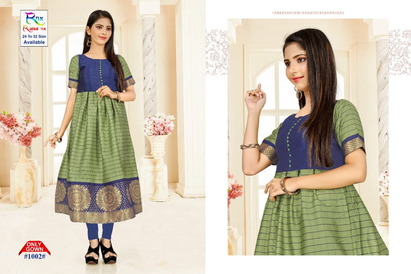 Rahul Nx Kids Gown Banarasi Silk Readymade Catlog Gown
