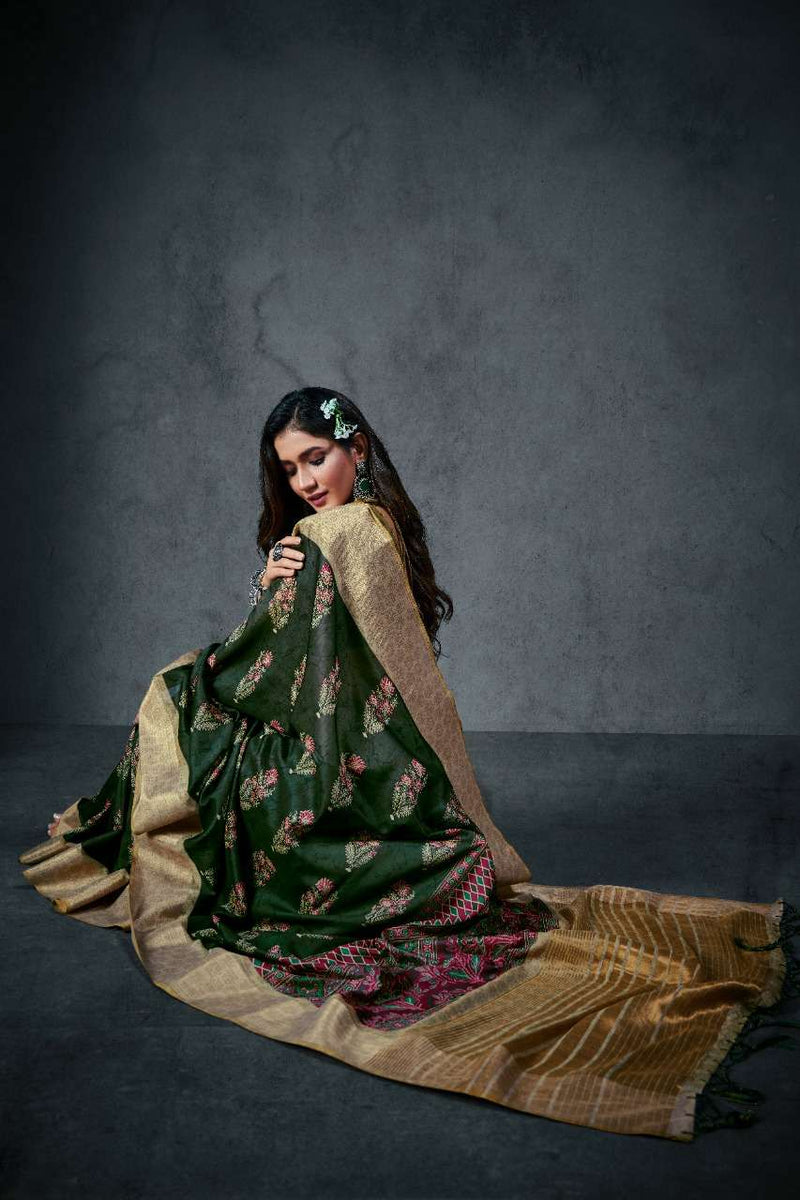 Rajyog Fabrics Aajarakh Silk Soft Cotton With Lagdi Patta Saree