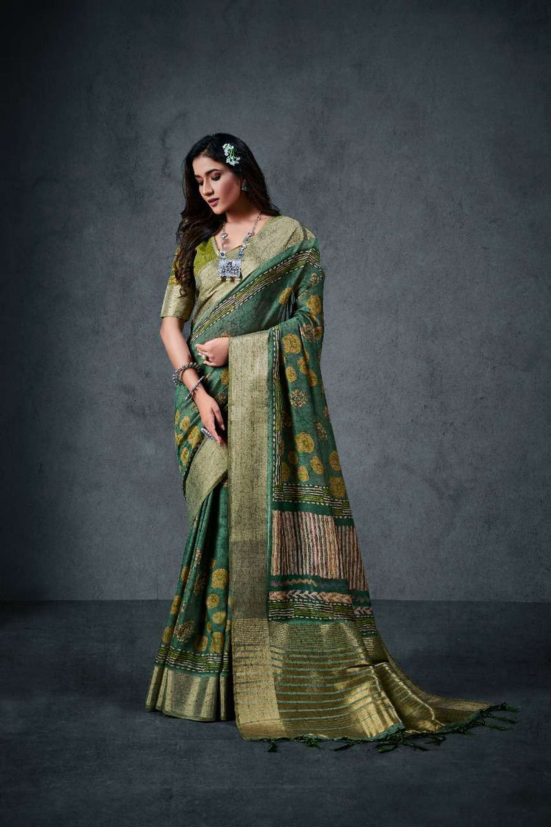 Rajyog Fabrics Aajarakh Silk Soft Cotton With Lagdi Patta Saree
