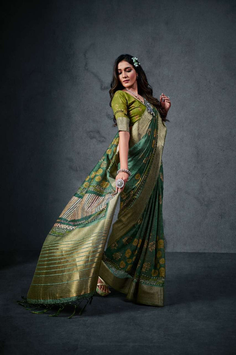Rajyog Fabrics Aajarakh Silk Soft Cotton With Lagdi Patta Saree