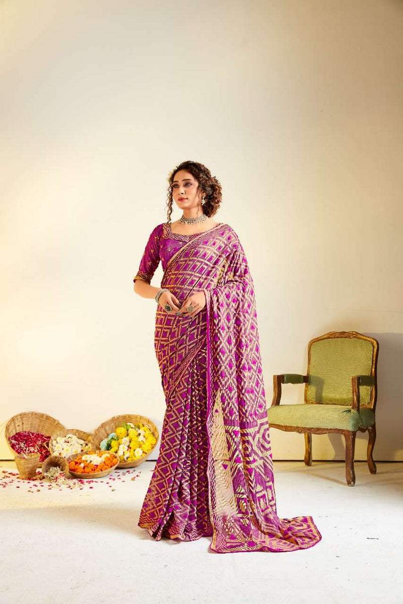 Rajyog Fabrics Silver Brasoo Silk Fancy Saree