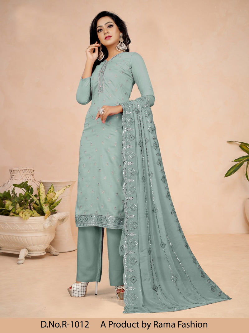 Rama Fashion Launch By D No 1010 To 1012 Muslin With Embroidery Work Fancy Wear Salwar Suits