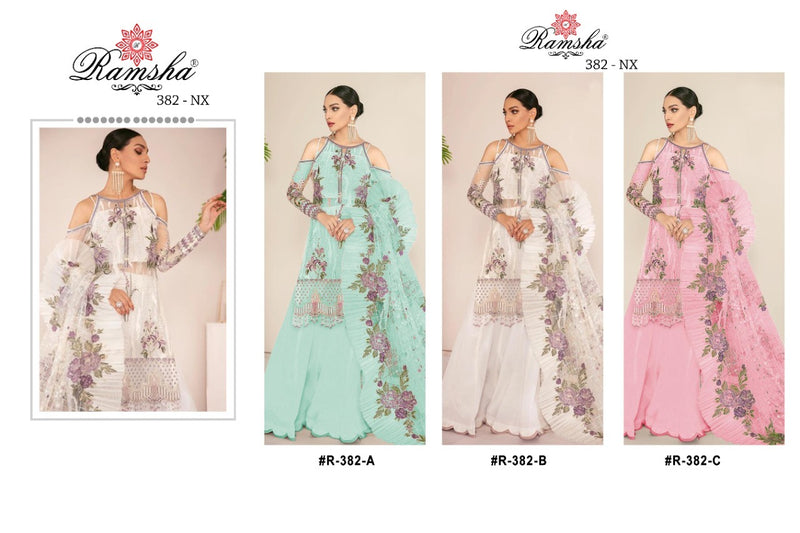 Ramsha R 382 Georgette With Embroidered Designer Pakistani Salwar Kameez