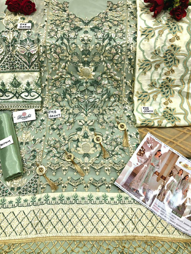 Ramsha Suit R 237 Net Embroidery Work Pakistani Wear Salwar Kameez