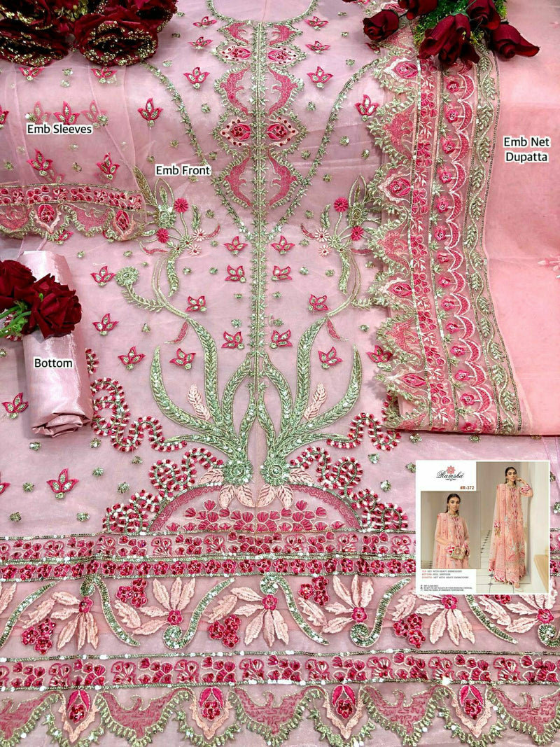 Ramsha Suit R 372 Net Embroidered Work Stylish Pakistani Salwar Kameez