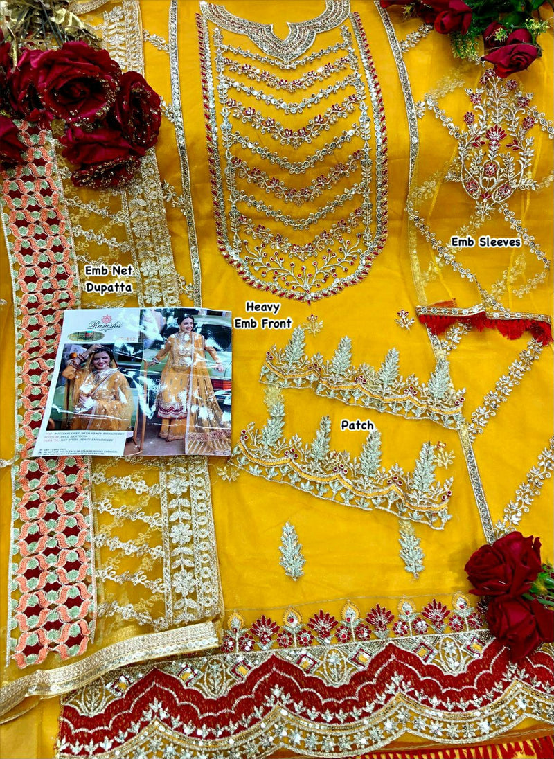Ramsha Suit R 412 Net Heavy Embroidered Work Pakistani Salwar Kameez