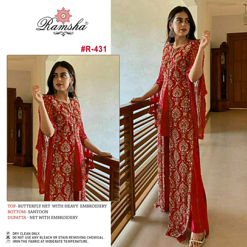 Ramsha Suit R 431 Net Heavy Embroidered Pakistani Designer Salwar Suit