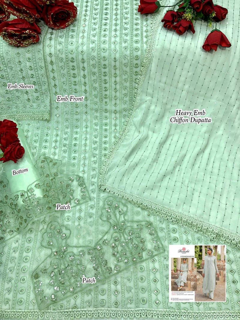 Ramsha Suit Rangrasiya Georgette Heavy Embroidery Work Salwar Kameez