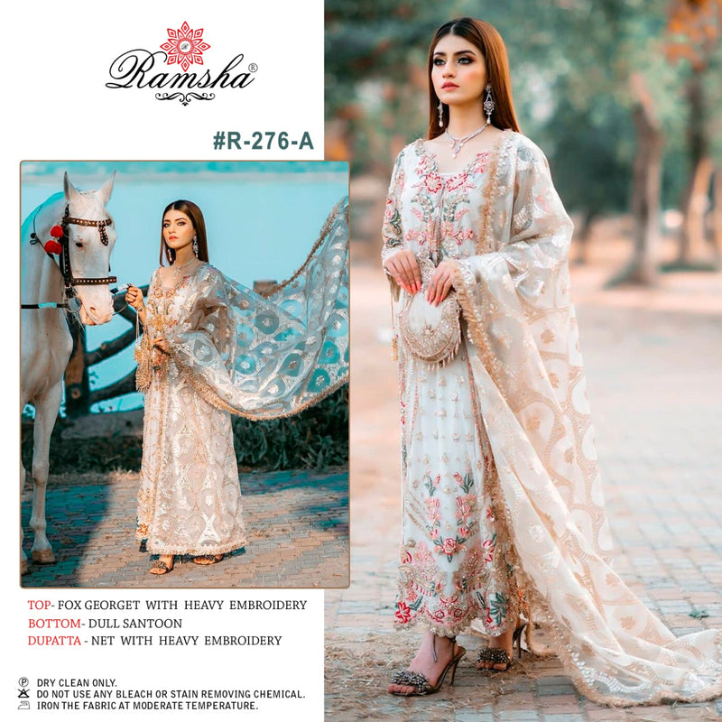 Ramsha Suits R 276 Nx Georgette Heavy Embroiderd Work Pakistani Salwar Kameez