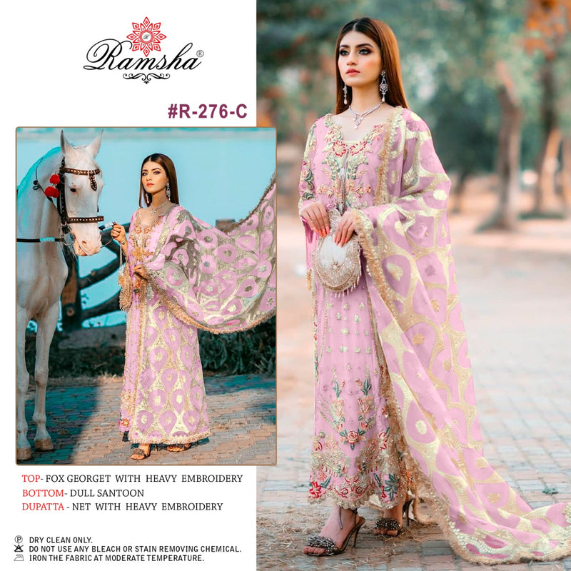 Ramsha Suits R 276 Nx Georgette Heavy Embroiderd Work Pakistani Salwar Kameez