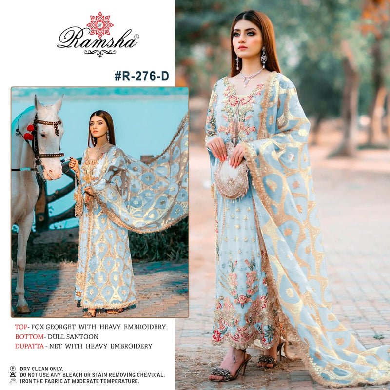 Ramsha Suits R 276 Nx Georgette Heavy Embroiderd Work Pakistani Salwar Kameez