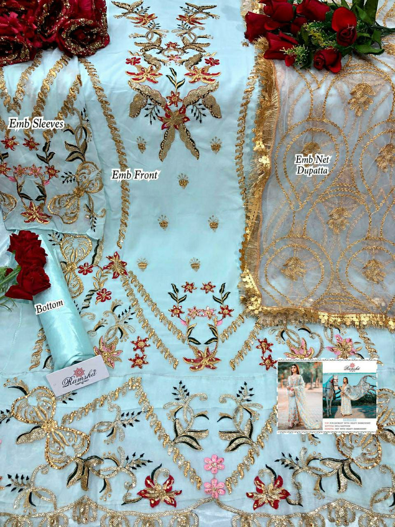 Ramsha Suits R 276 Nx Georgette Heavy Embroiderd Work Pakistani Salwar Kameez