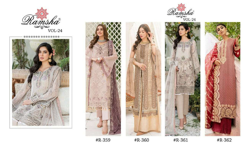 Ramsha Vol 24 Georgette Heavy Embroidery Work Pakistani Salwar Kameez