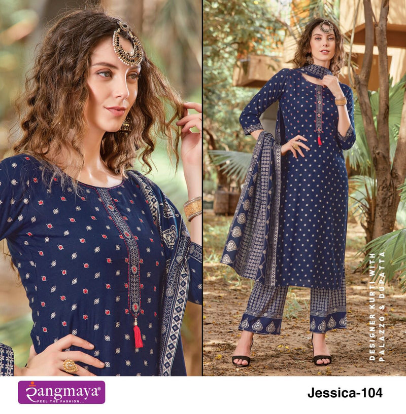 Rangmaya Jessica Rayon Palazoo And Designer Kurti