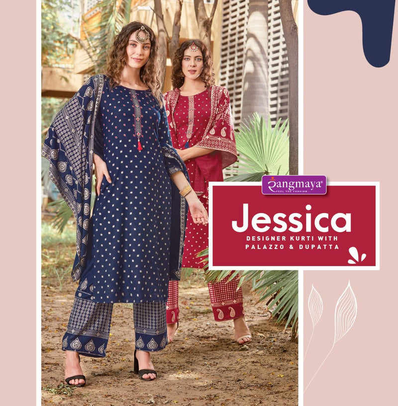 Rangmaya Jessica Rayon Palazoo And Designer Kurti