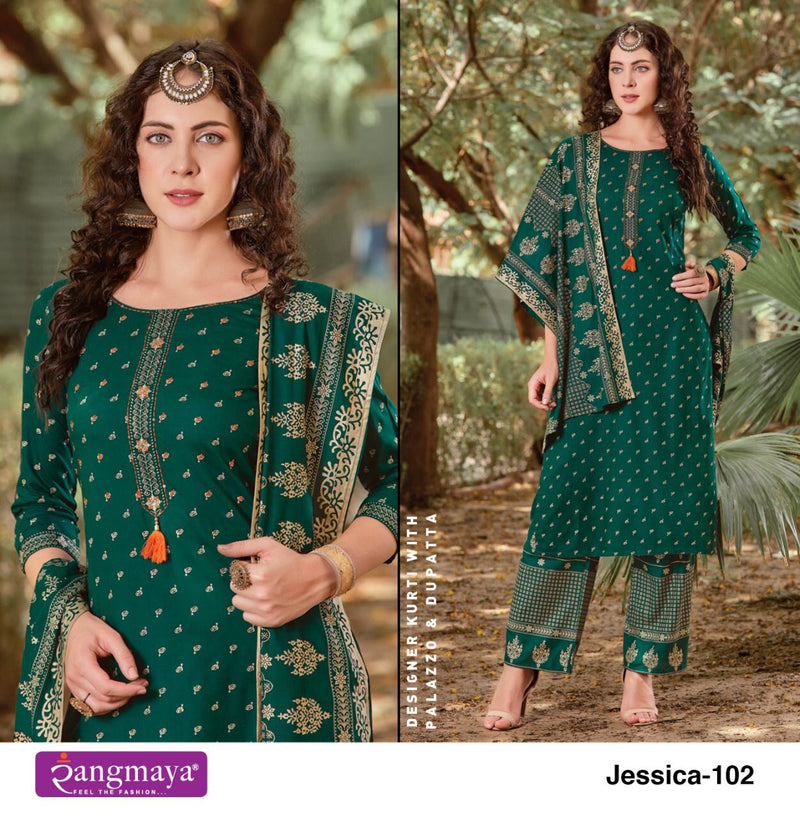 Rangmaya Jessica Rayon Palazoo And Designer Kurti