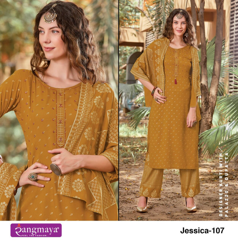Rangmaya Jessica Rayon Palazoo And Designer Kurti