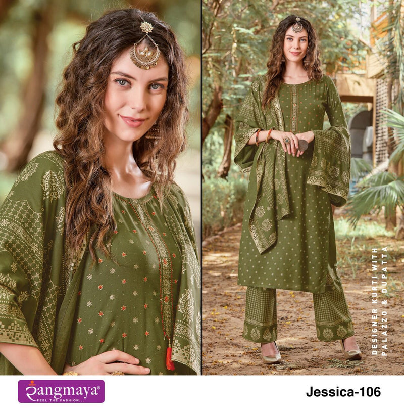 Rangmaya Jessica Rayon Palazoo And Designer Kurti