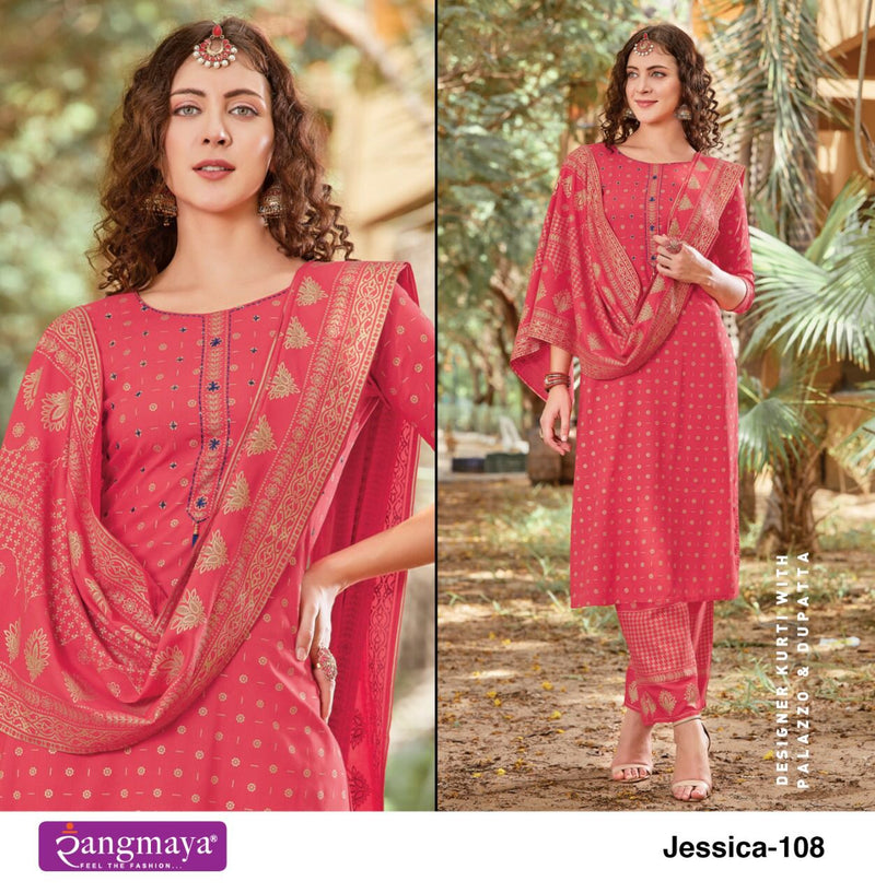 Rangmaya Jessica Rayon Palazoo And Designer Kurti