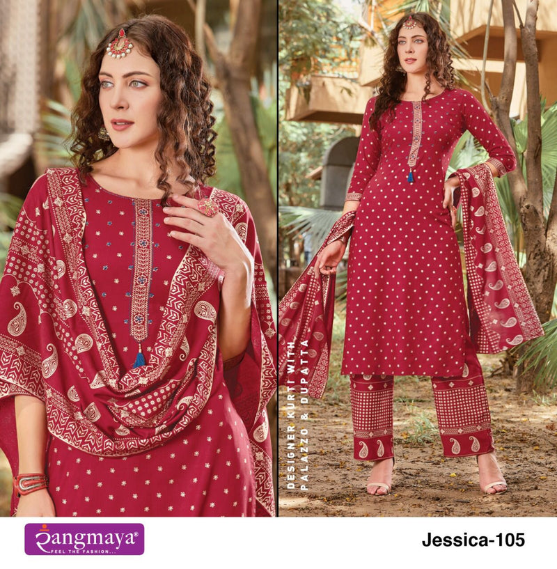 Rangmaya Jessica Rayon Palazoo And Designer Kurti