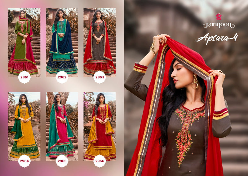 Rangoon Apsara Vol 4 Jam Silk With Embroidery Work Kurti