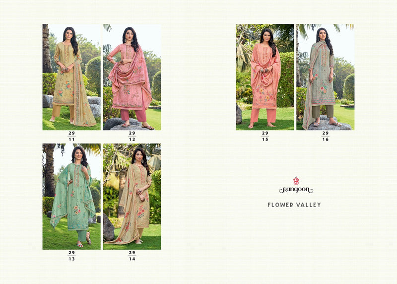 Rangoon Flower Valley Pure Heavy Muslin Embroidery Work Kurti Wear
