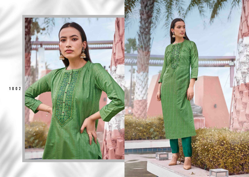 Rangoon Launch By Light Line Vol 8 Silk With Neck Work Exclusive Straight Casual Wear Kurtis