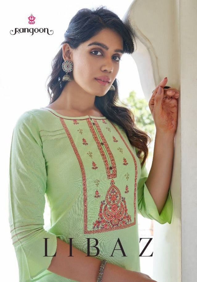 Rangoon Libas Rayon Series Of Catalogs Fancy Kurti