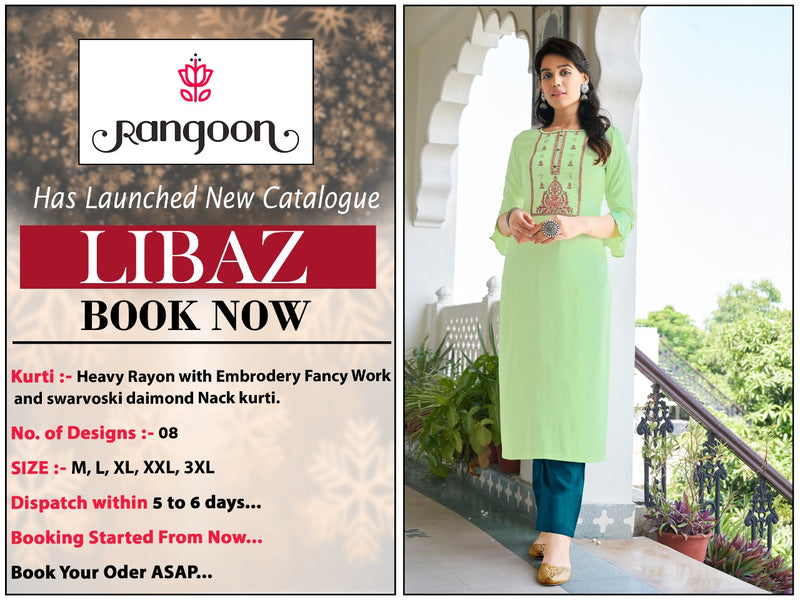 Rangoon Libas Rayon Series Of Catalogs Fancy Kurti
