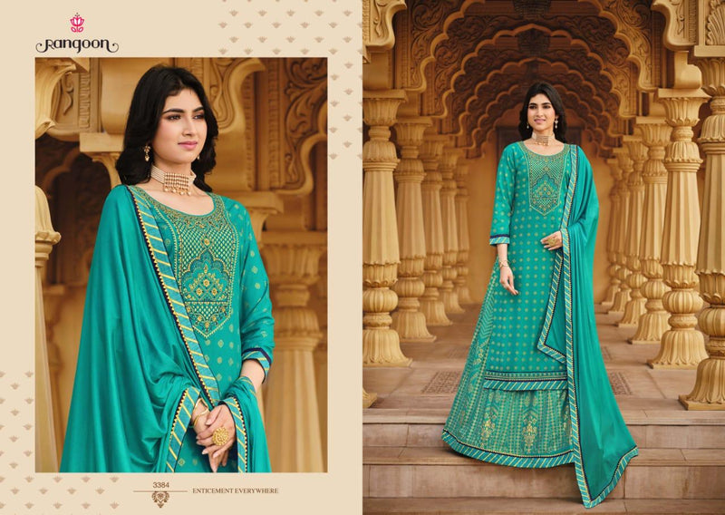 Rangoon Natraj Vol 06 Heavy Rayon Print Embroidery Work Kurti