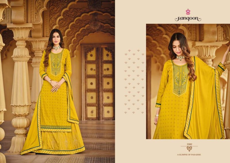 Rangoon Natraj Vol 06 Heavy Rayon Print Embroidery Work Kurti