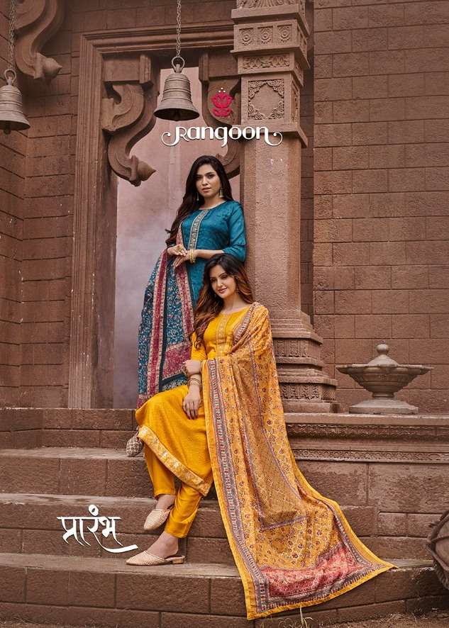 Rangoon Prarambh Viscose Upada Silk With Heavy Cotton Salwar Suit