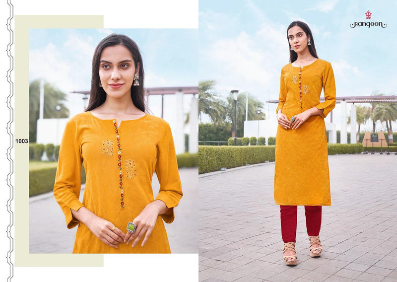 Rangoon Punch Heavy Flex Rayon Fancy Designer Kurti