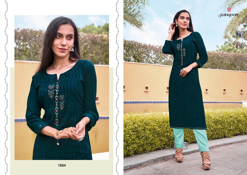 Rangoon Punch Heavy Flex Rayon Fancy Designer Kurti