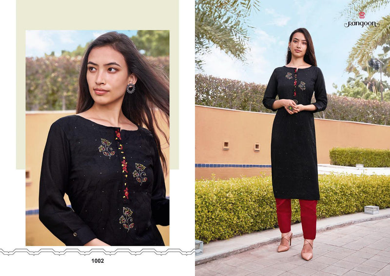 Rangoon Punch Heavy Flex Rayon Fancy Designer Kurti