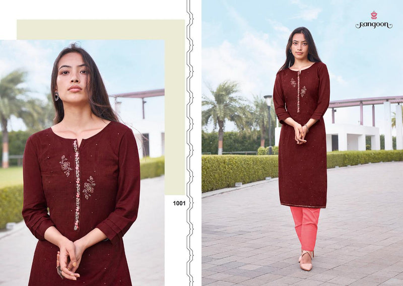 Rangoon Punch Heavy Flex Rayon Fancy Designer Kurti