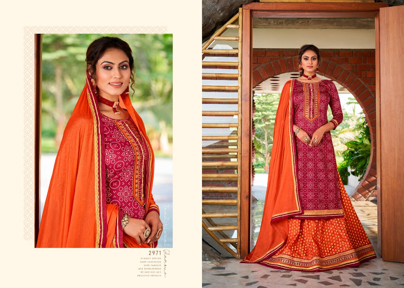 Rangoon Red Cherry Vol 2 Jam Silk Print With Embroidery Work Salwar Kameez