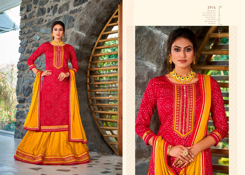 Rangoon Red Cherry Vol 2 Jam Silk Print With Embroidery Work Salwar Kameez