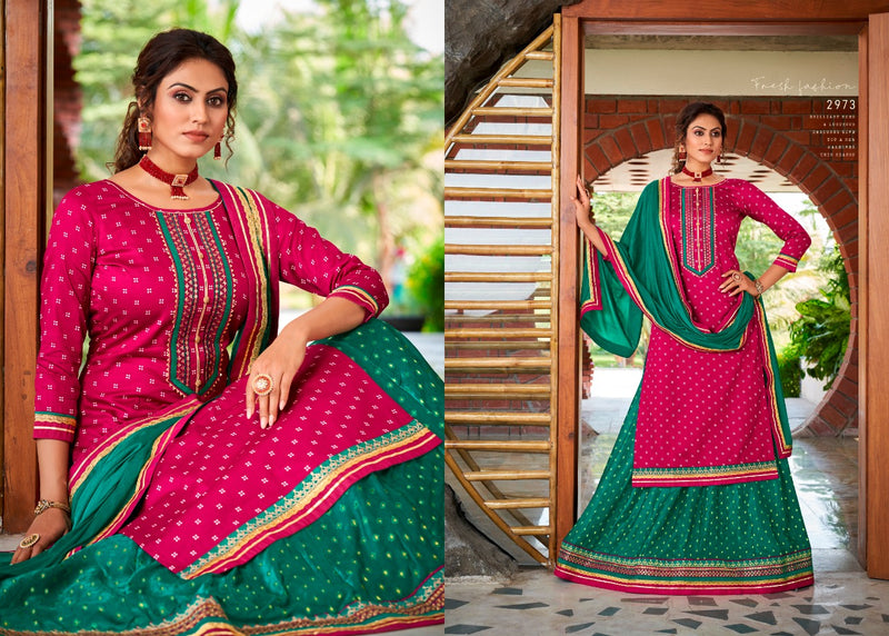 Rangoon Red Cherry Vol 2 Jam Silk Print With Embroidery Work Salwar Kameez
