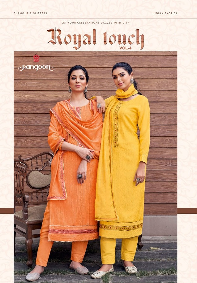 Rangoon Royal Touch Vol 4 Muslin Lucknowi Work And Heavy Cotton Kurti
