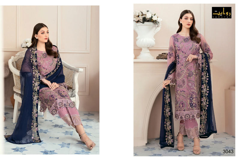 Rawayat Fashion Ramsha Vol 15 Faux Georgette With Embroidered Work Pakistani Suit