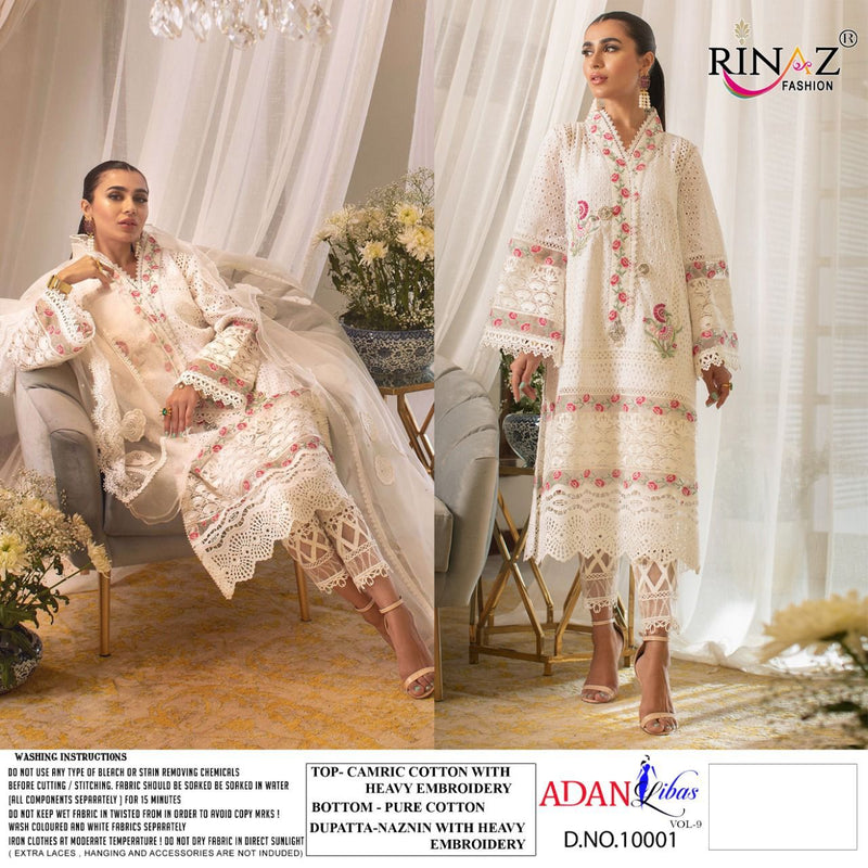 Rinaz Adan Libas Vol 9 Cambric Cotton With Heavy Embroidery Work