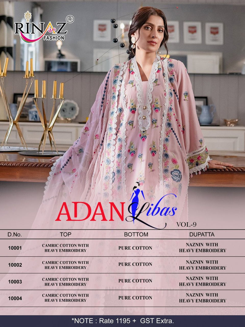Rinaz Adan Libas Vol 9 Cambric Cotton With Heavy Embroidery Work