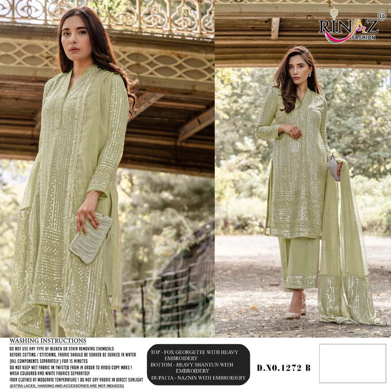Rinaz Fashion 1272 Colour Faux Georgette Heavy Embroidery Work Salwar Kameez