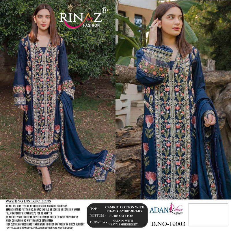 Rinaz Fashion Adan Libas Vol 10 Cambric Cotton With Embroidered Work Salwar Suit