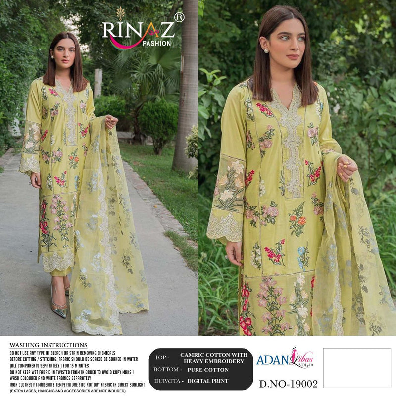 Rinaz Fashion Adan Libas Vol 10 Cambric Cotton With Embroidered Work Salwar Suit