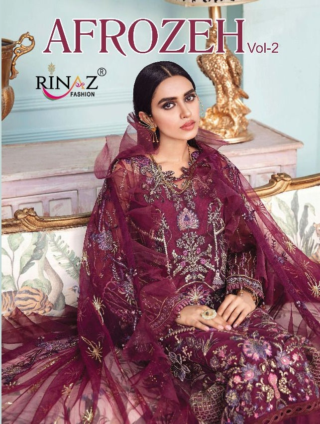 Rinaz Fashion Afroze Vol 2 Faux Georgette Fox Jorjet With Heavy Embroidery Salwar Suit